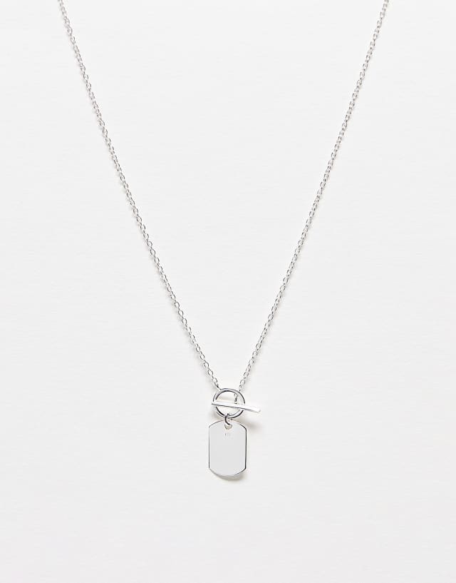 The Status Syndicate sterling silver dog tag necklace