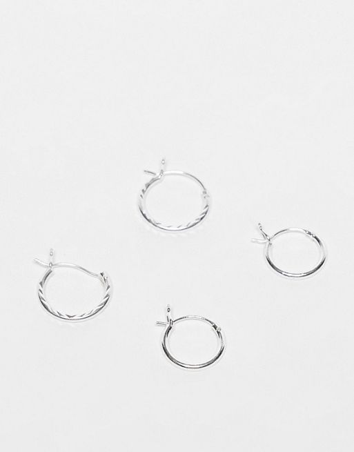The Status Syndicate sterling silver hoop earrings – 2 pack