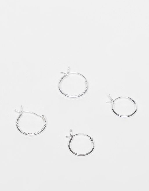 The Status Syndicate sterling silver hoop earrings – 2 pack