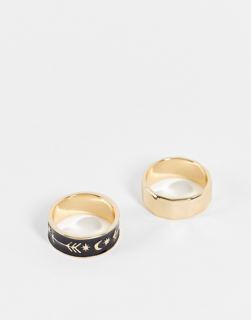 The Status Syndicate two pack rings in gold