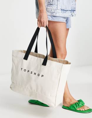 Topshop canvas shop tote bag