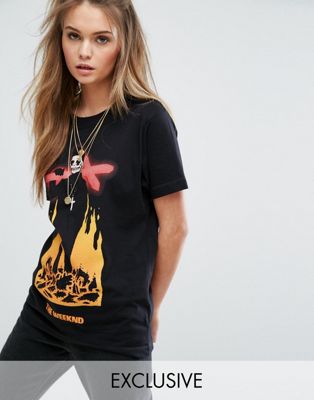 The Weeknd Starboy Boyfriend T-Shirt With Anarchy Print