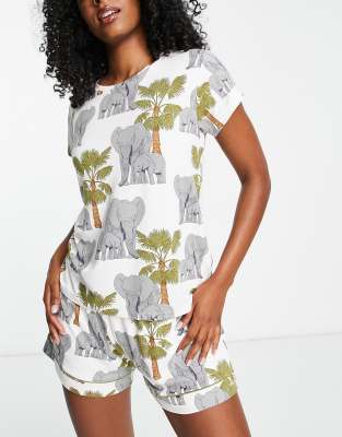 Wellness Project x Chelsea Peers happy turtle short pajama set in navy