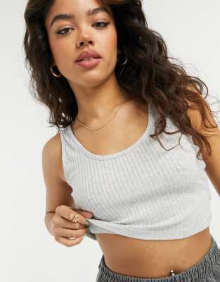 Basic White Soft Rib Cropped Tank