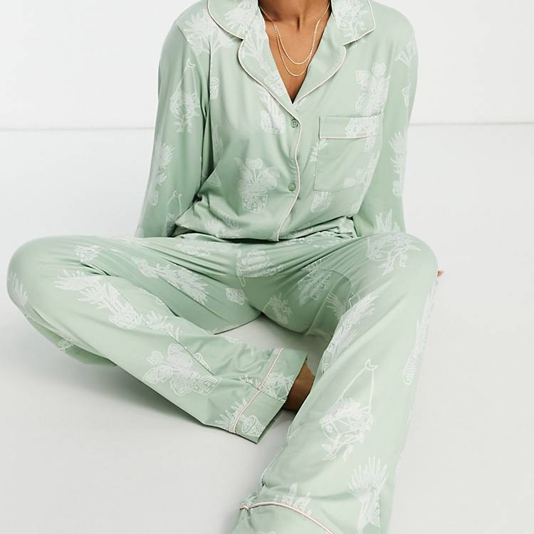  Women's Pajama Pants Light Sage Green Color Women Pjs