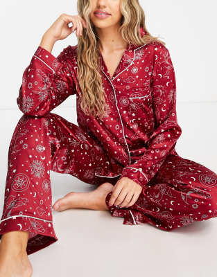 The Wellness Project x Chelsea Peers satin long pyjamas in