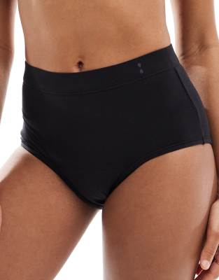 Thinx - For All - Menstruations-Slip in Plus-Size in Schwarz mit hohem Bund und sehr hoher Saugfähigkeit