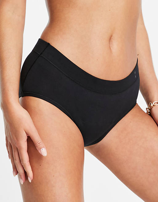 Thinx For All period proof hiphugger brief with moderate absorbency in black