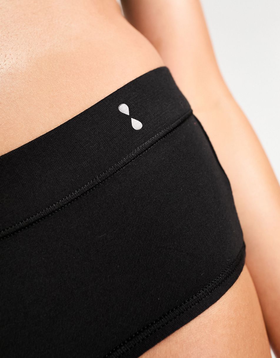 Thinx For All period proof hiphugger brief with super absorbency in black -  BLACK
