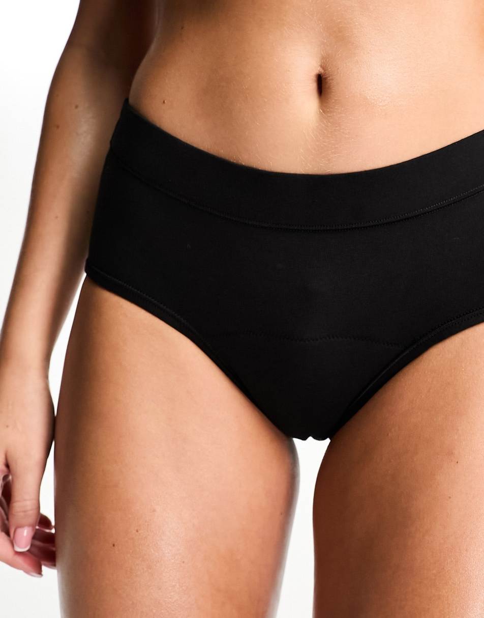 Thinx For All period proof hiphugger brief with super absorbency in black -  BLACK