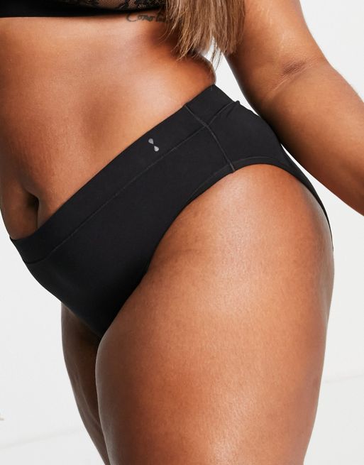 Thinx For All Plus Size period proof bikini shape briefs with super  absorbency in black