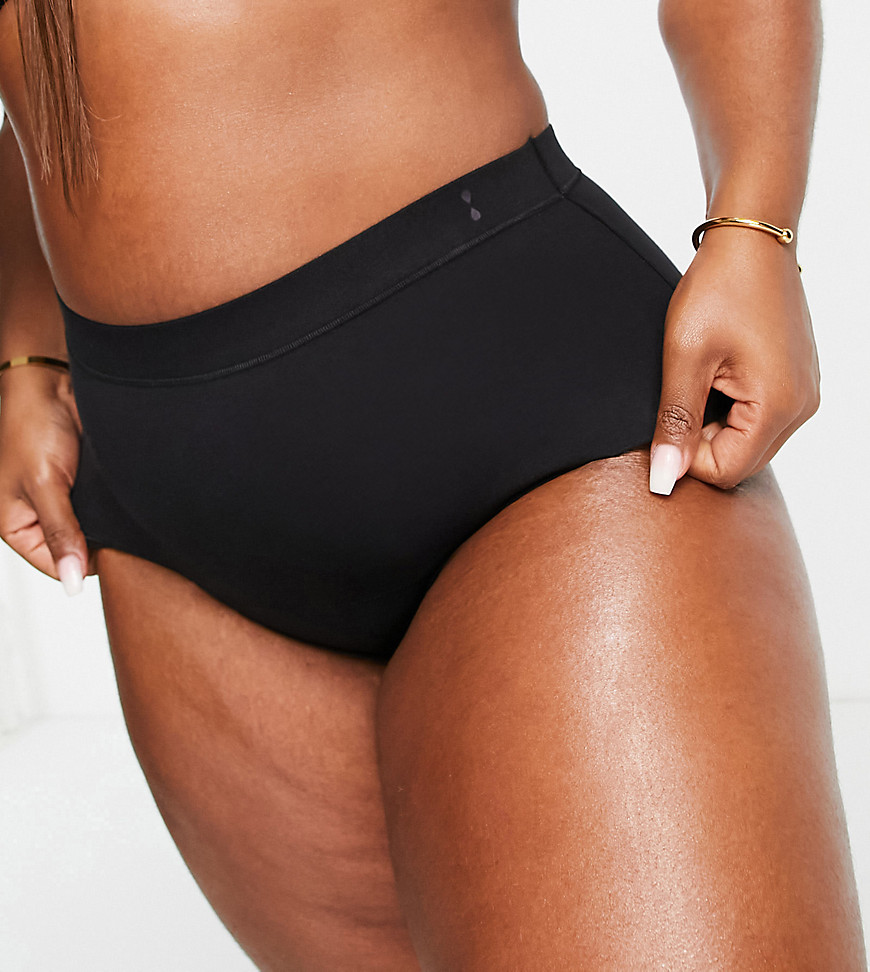 Thinx For All Plus Size Period Proof Hi-waist Brief With Super Absorbency In Black