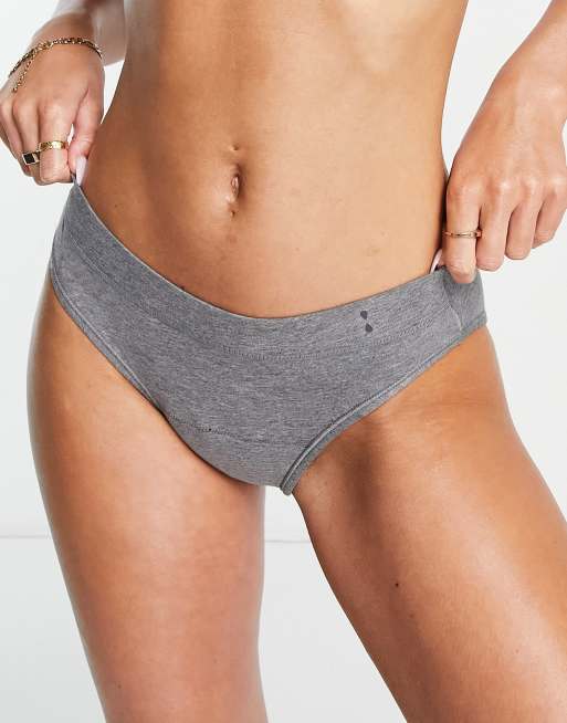 Thinx For All Slip mestruali a vita alta in grigio ad assorbenza alta