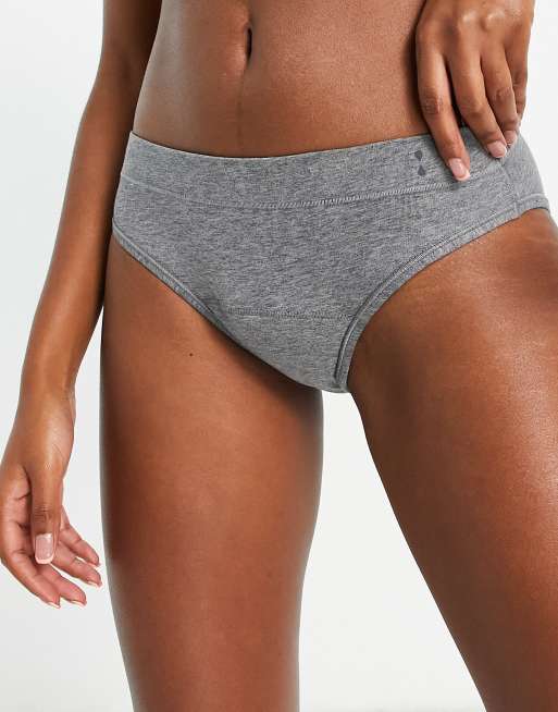 Thinx - For All - Super absorberende menstruatieslip in de vorm van een bikinibroekje van biologisch katoen in grijs - GREY