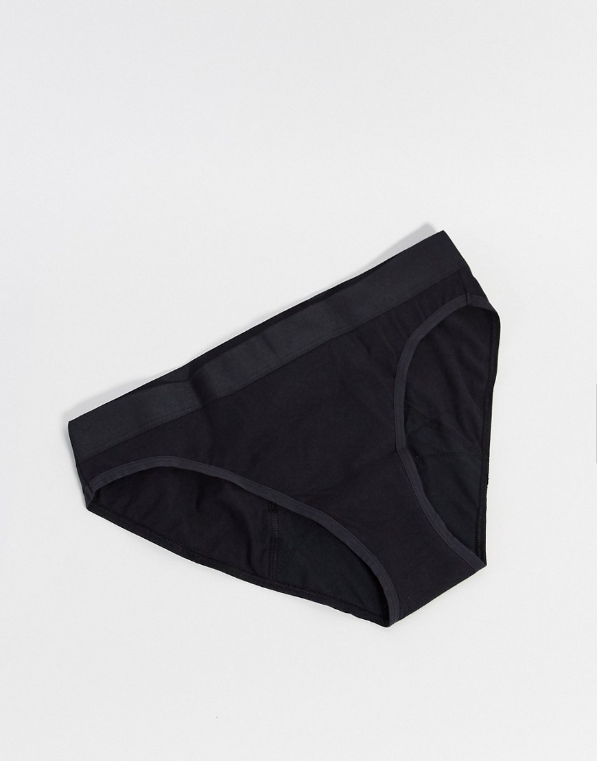 Thinx period proof organic cotton blend bikini briefs in black