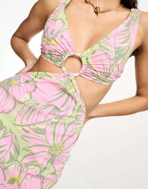 Buy Urban Revivo Leaves Print Cutout Chiffon Cami Dress 2024