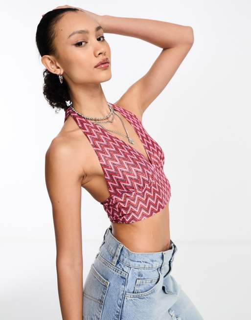 This Girl I Know – Top w paski z dekoltem typu halter, część zestawu
