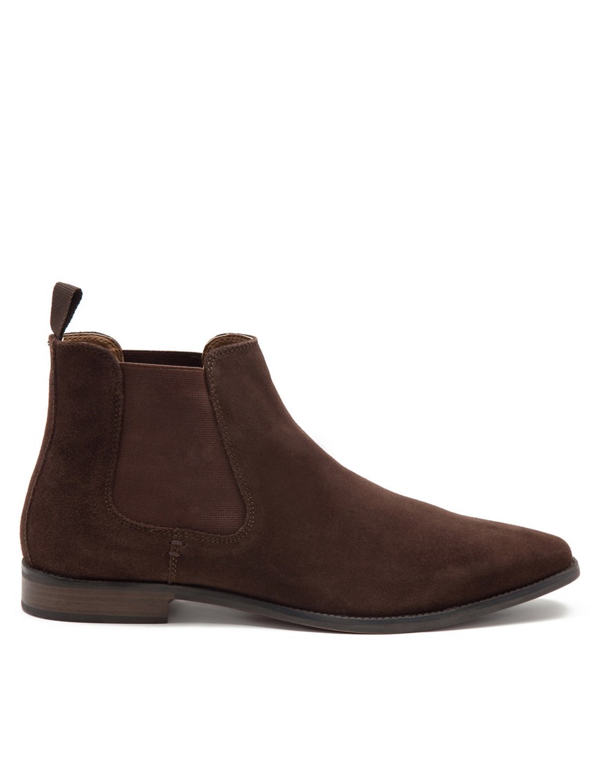 Thomas Crick addison formal chelsea boots in brown suede