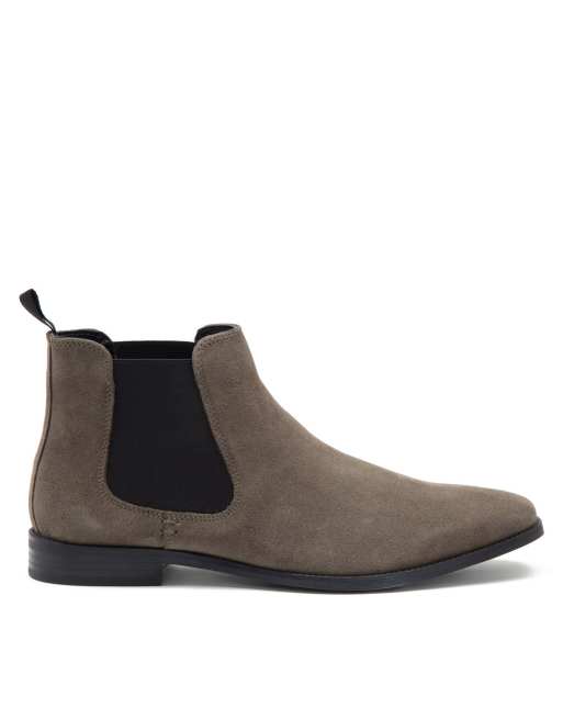 Thomas Crick addison formal chelsea boots in grey suede | ASOS