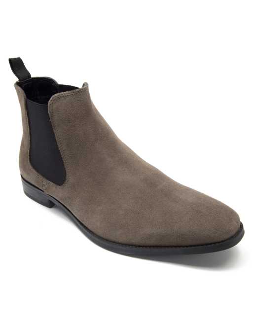 Mens grey clearance suede boots