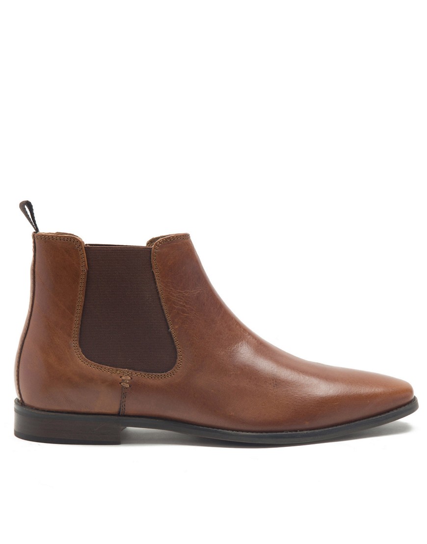 Thomas Crick addison formal leather chelsea boots in tan-Brown