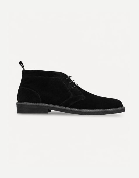 Thomas Crick Arizona leather chukka boots in black suede - view 1