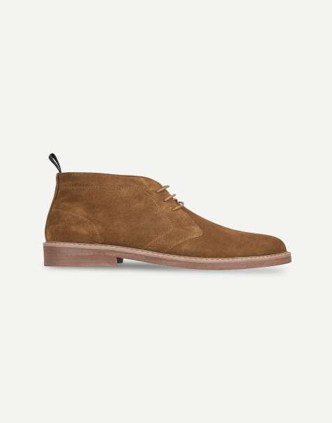 Thomas Crick Arizona leather chukka boots in tan suede - view 1