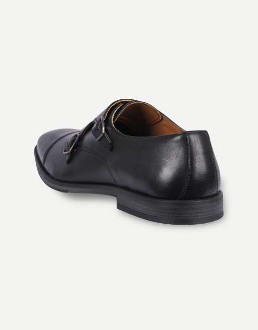 Thomas Crick Aubry leather double monk shoes in black, 3 of 7