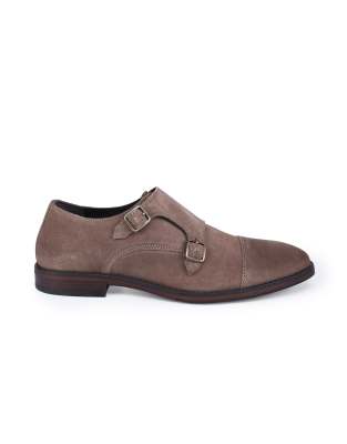  Aubry mens suede leather double monk strap shoes  suede