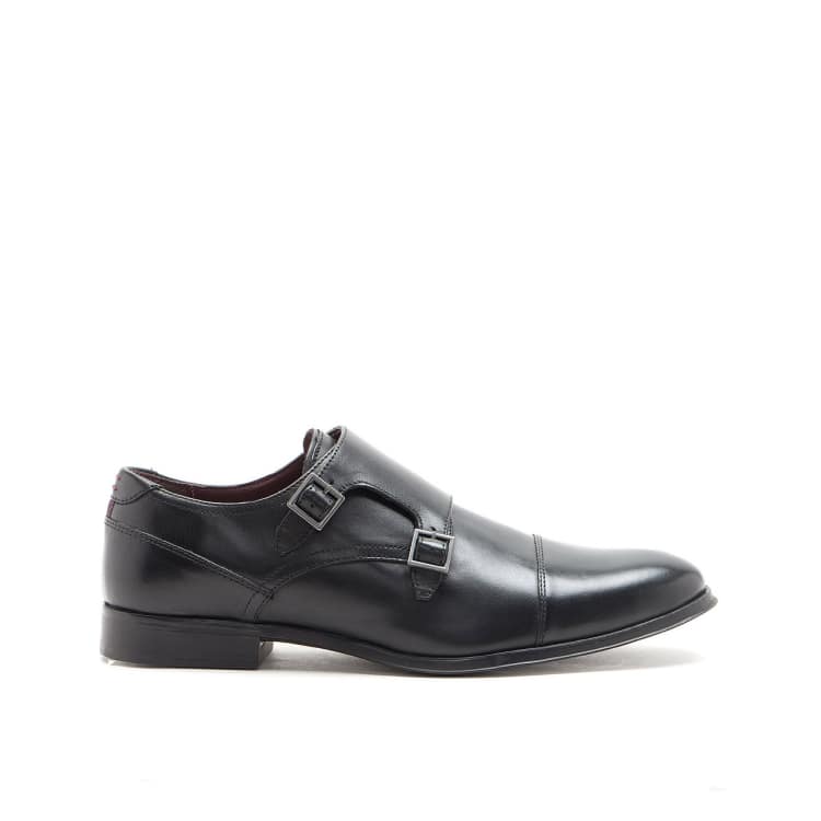 Thomas Crick boycie double monk strap formal leather shoes in black ASOS