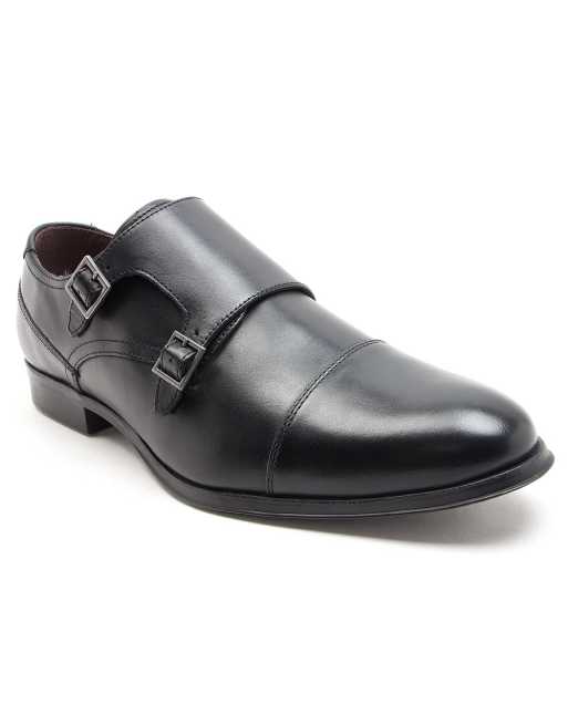 THOMAS CRICK BOYCIE double monk strap formal leather shoes in black