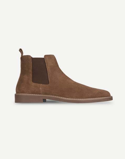 Thomas Crick Brando suede chelsea boots in cognac - view 1