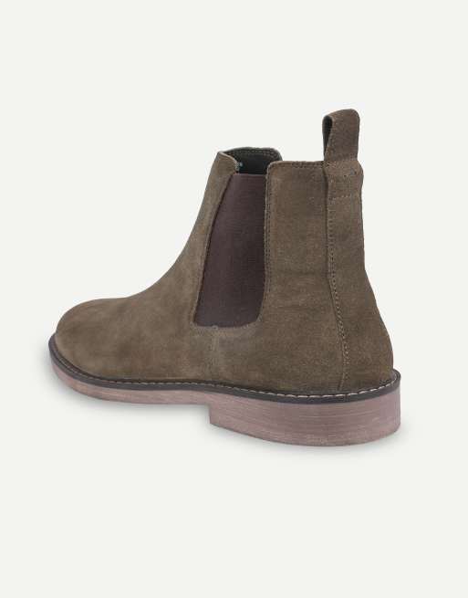 Thomas Crick Brando suede chelsea boots in olive brown, 3 of 7