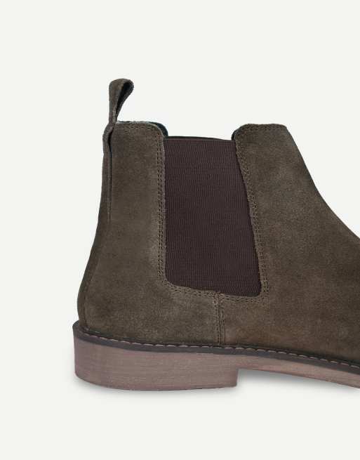Thomas Crick Brando suede chelsea boots in olive brown, 5 of 7