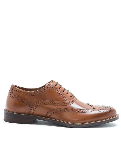 Thomas Crick cardew brogue leather shoes in tan | ASOS