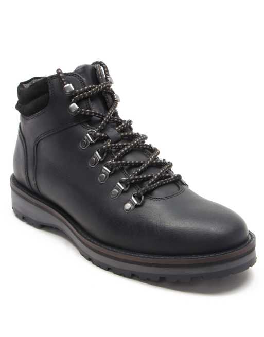 Thomas Crick dekker hiker style casual leather boots in black