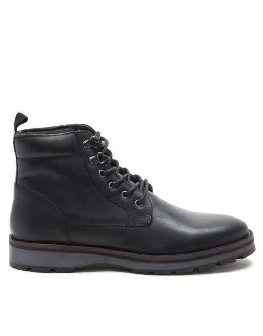 Thomas Crick devita hiker style casual leather boots in black | ASOS