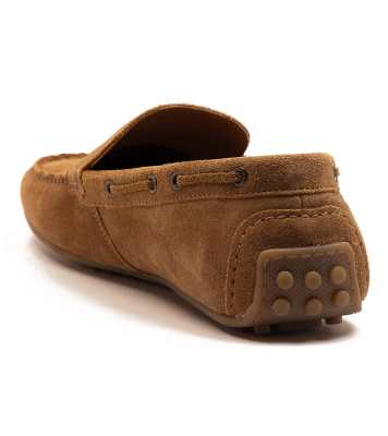  'duval' men's leather slip-on casual loafer shoes in dark taupe suede