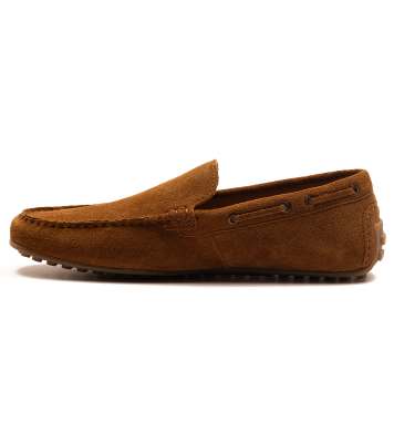  'duval' men's suede leather slip-on casual loafer shoes in tan suede