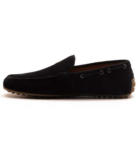 Thomas Crick 'duval' men's suede leather slip-on casual loafer shoes in universe suede - view 1