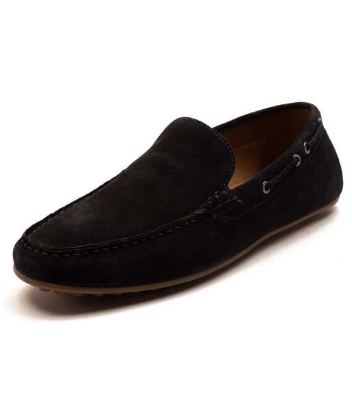 Thomas Crick 'duval' men's suede leather slip-on casual loafer shoes in universe suede, 3 of 4