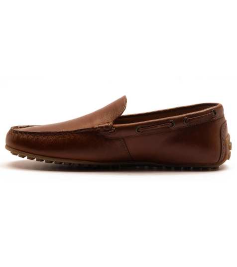 Thomas Crick 'duval' men's suede leather slip-on casual loafer shoes in wood - view 1