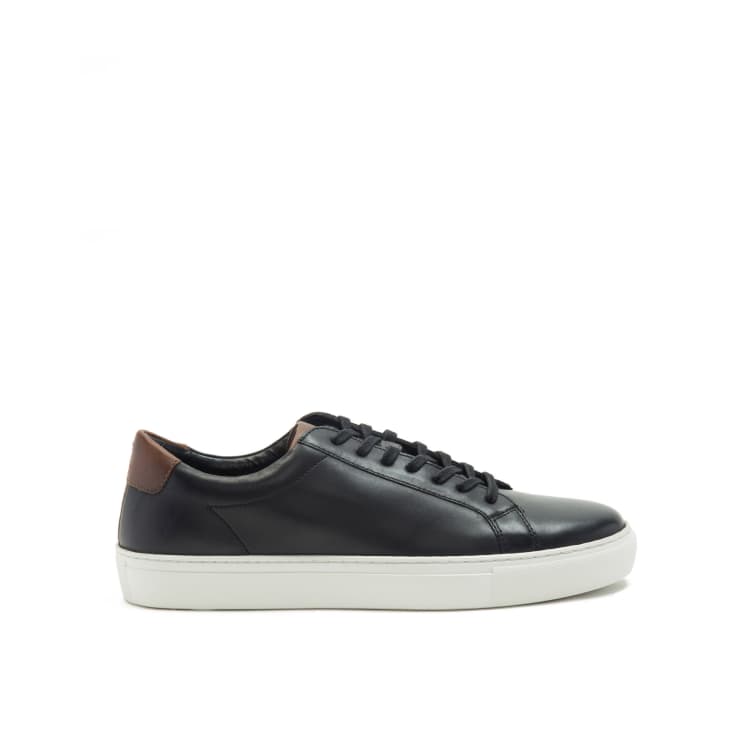 THOMAS CRICK EVERS casual leather trainers in black ASOS