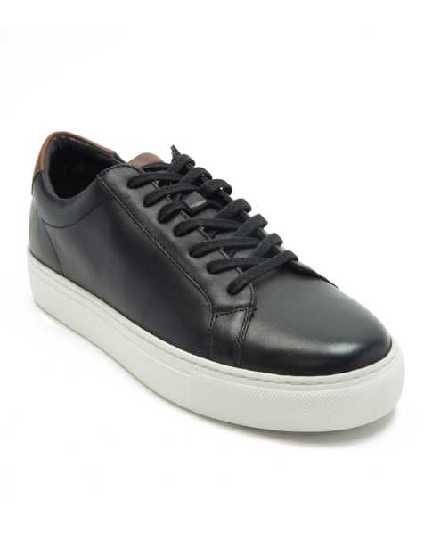 Thomas Crick - ' Evers' - Casual trendy sneakers met 6 oogjes in zwart - view 1