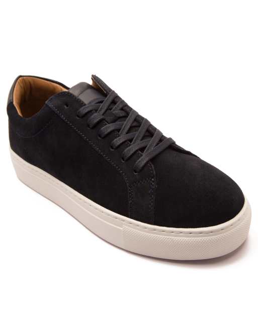 THOMAS CRICK 'EVERS' men's casual lace-up suede leather sneakers in navy suede, 2 of 4