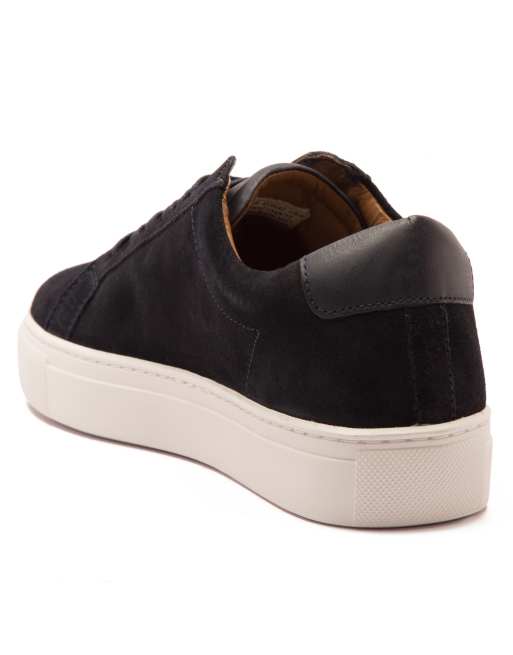 THOMAS CRICK 'EVERS' men's casual lace-up suede leather sneakers in navy suede, 3 of 4
