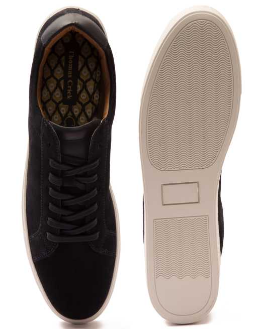 THOMAS CRICK 'EVERS' men's casual lace-up suede leather sneakers in navy suede, 4 of 4