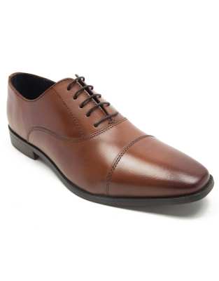 asos THOMAS CRICK FAGEN oxford formal leather lace-up shoes in tan
