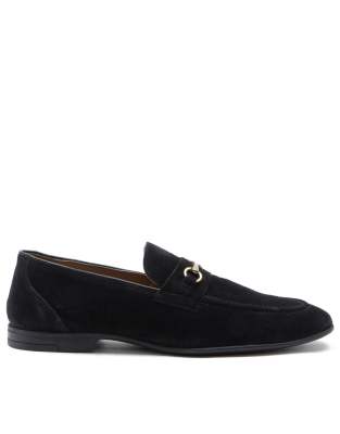 Thomas Crick farrel formal loafer slip-on leather shoes in black suede ...