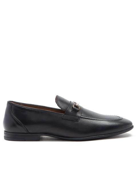 THOMAS CRICK FARREL formal loafer slip-on leather shoes in black - view 1